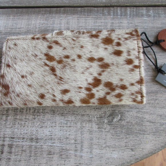 Myra Bag Wallet Crocheted Hairon and Leather - Picture 2 of 3